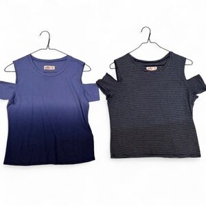 Hollister Co. bundle striped cold shoulder tops